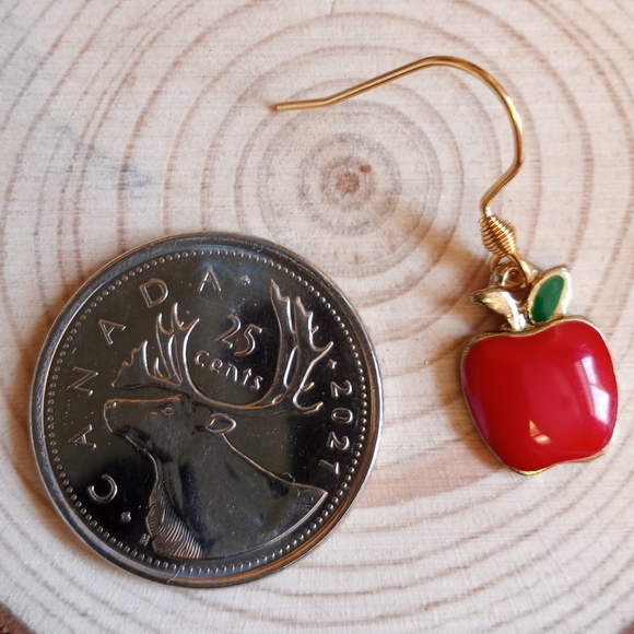 Teacher's Gift Apple Earrings - Picture 3 of 3